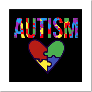 Autism awareness heart Posters and Art